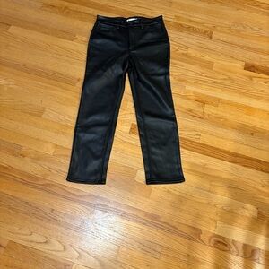 Good American Black Vegan Leather Pants, Sz 12
